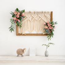 Norse style tapestry photo frame handmade living room bedroom home stay hanging decoration fake flower decoration wall decoration wall decoration