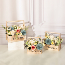 Fields Garden Fake Flower Emulation Floral Family Residence Decoration Indoor Living Room Floral Swing Piece Tea Table TV Cabinet Wood Case Flower Arrangement Furnishing