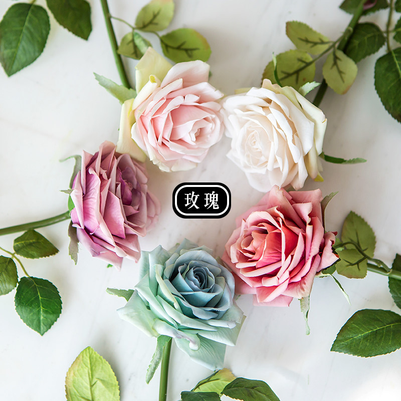 Plastic Bouquet Rose Flower Emulation Flower Decoration Flower Fake Flower Pendulum simulation Interior Decorative Living Room Vase Flower