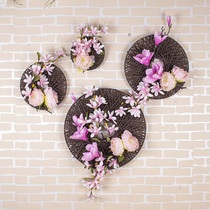 Chinese home wall simulation flower Magnolia flower wall Wall Wall decoration living room background milk tea shop wall decoration