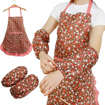 (Cuff Sleeve) Fashion Apron Women Kitchen Home Cooking Work Clothes Waterproof Greaseproof Cute Korean Version Hood Clothes New