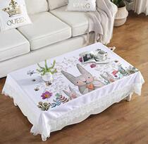 Coffee table tablecloth rectangular fabric lace table mat living room coffee table cover home TV cabinet cover cloth dust cover