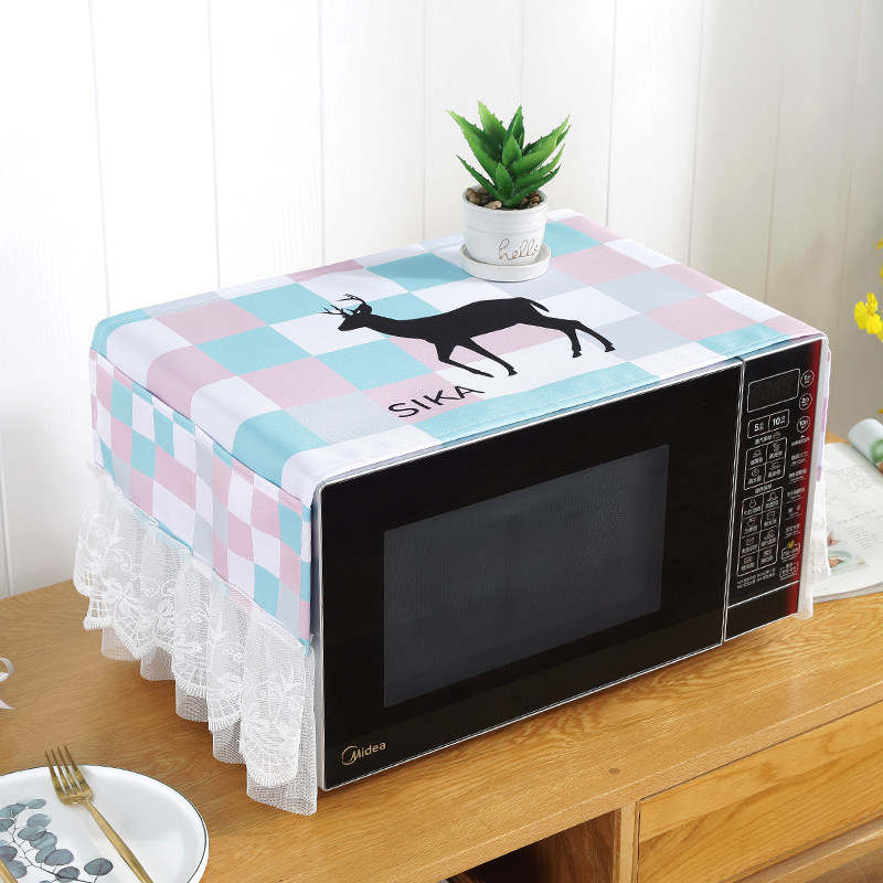 Microwave hood Dust cover Universal oven cover Hood Anti Oil Smoke cover cloth Refrigerator Cloth Art Microwave Hood Home