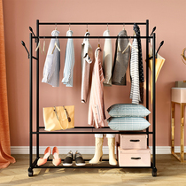 Clothes rack Floor-to-ceiling bedroom multi-function cold clothes rack Household folding hanging rod Balcony simple drying rack