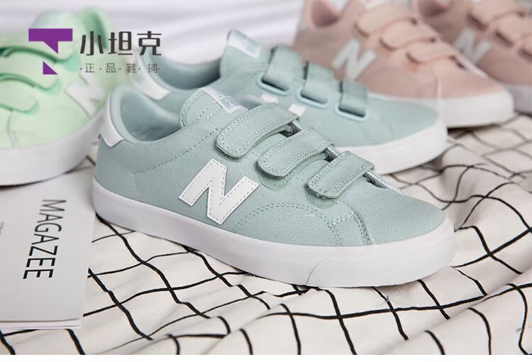 Giày New Balance / NB đuôi xanh Velcro giày nam và nữ giày vải AM210VPK VWR VBL VWG - Dép / giày thường giày thể thao trắng