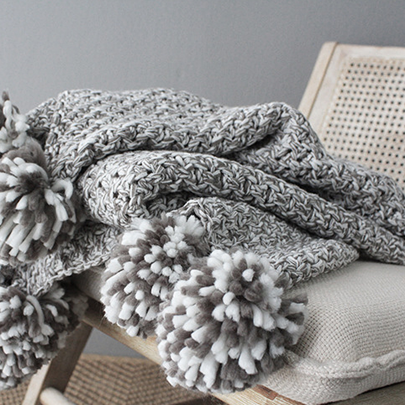 mạng nordic bóng sofa đỏ đan len rơi và mùa đông giải trí và chăn khăn choàng trang trí chân mền giường - Ném / Chăn chăn lông cừu loại nào tốt