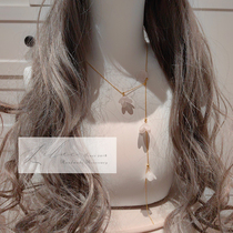 lilac handmade Japanese real flower purple sun three-dimensional off-white hydrangea sterling silver botanical garden exquisite sweater chain for women