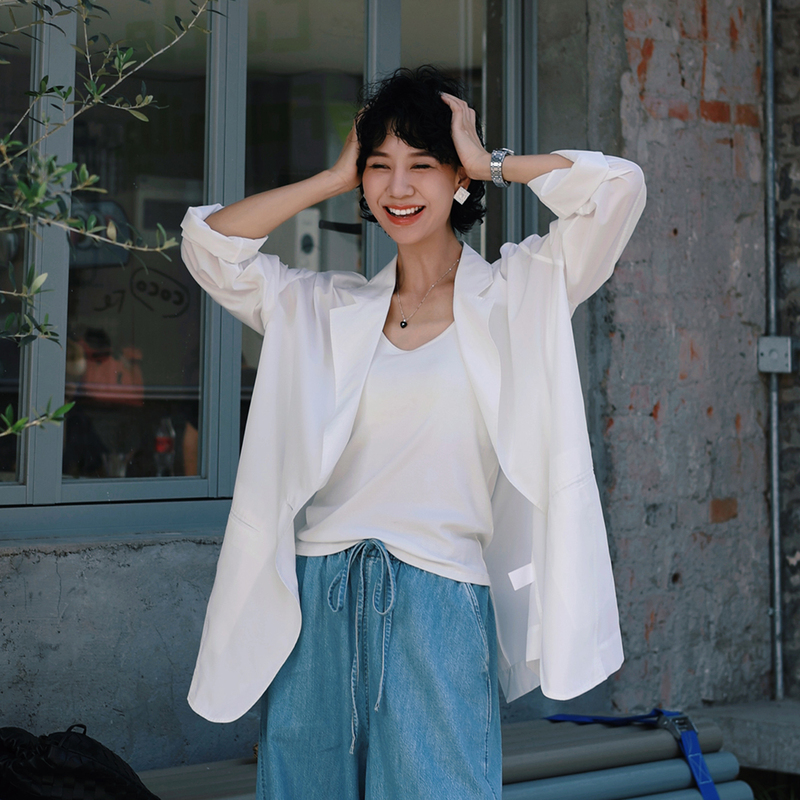 Tt Designer [Muguangyu] Fashionable Casual Mid-Length Blazer Women's Top Spring 2026 New Style