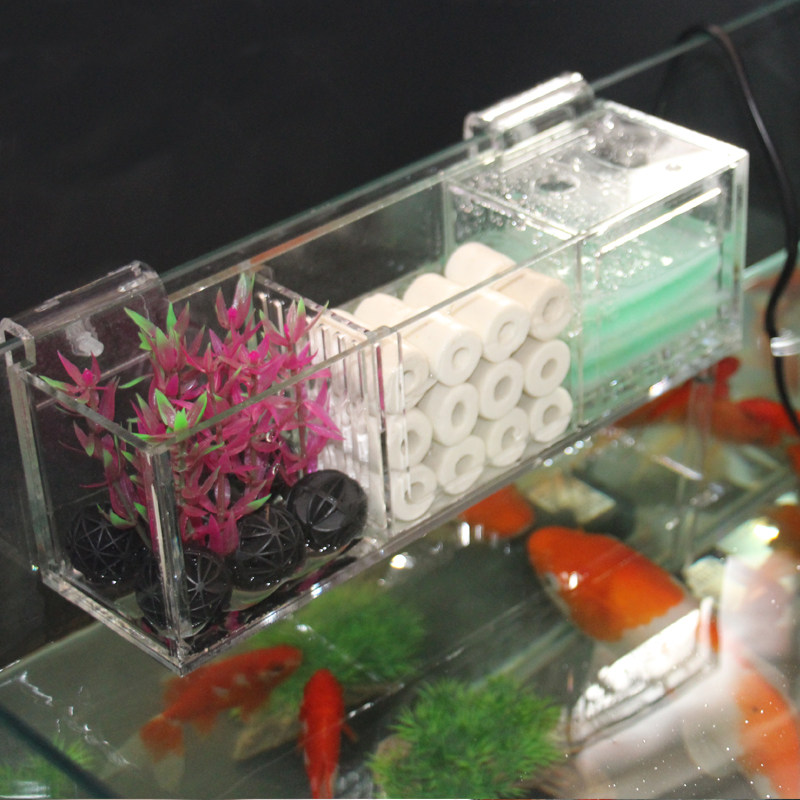 Fish Tank Top Filter External upper filter box Drop flow filter Water purification box Drop flow box Small fish tank use