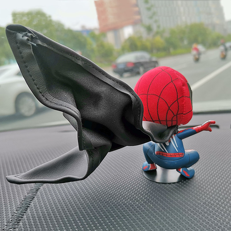Cloak Spider-Man Car Ornaments Q Edition Game Dress Avengers 4 Alliance Shake Head Doll Car Accessories Doll