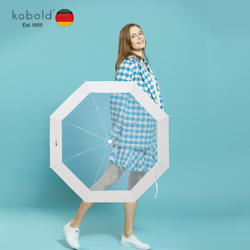 German kobold white umbrella long handle small fresh in wind ultra light TIC network red umbrella