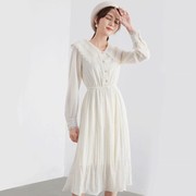 Fall cổ ngọt váy voan 2020 New fairy dress nữ áo Mid-Chiều dài váy búp bê của