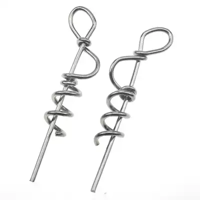 New large Luya soft bait Spring lock needle Luya pin anti-hanging bottom crank hook lead head hook soft worm fixing accessories