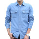 Summer denim work clothes shirt men's thin-sleeved long-sleeved sun protection clothes ສະຖານທີ່ກໍ່ສ້າງ welder ຕ້ານການ scalding wear-resistant top jacket