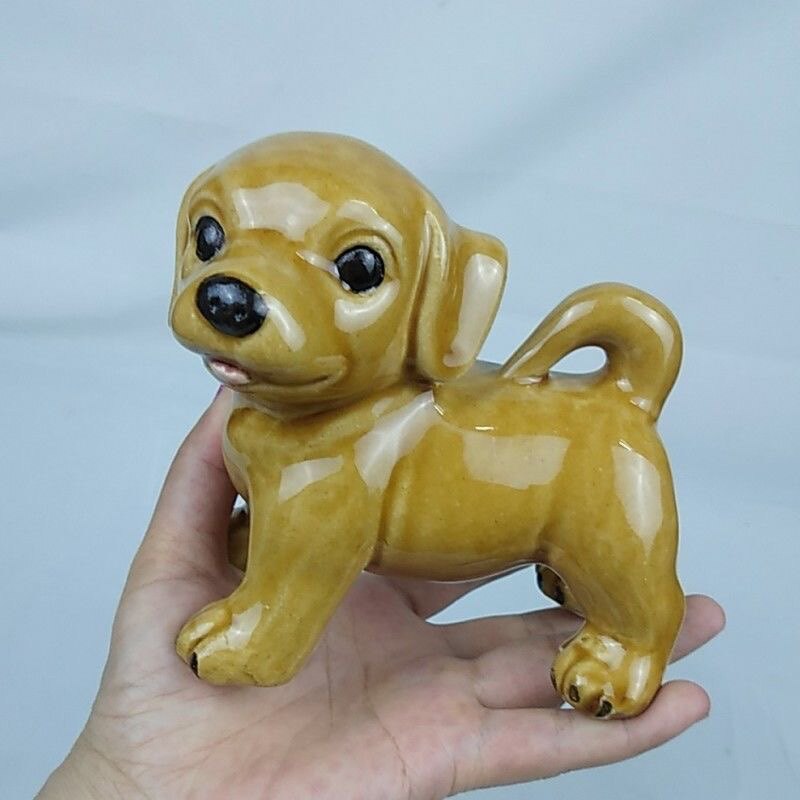 Wanwang Puppy Hospitality Dogs Yellow Dog Ceramic Crafts Pendulum Home Ornament New Room Living-room Furnishing Cute-Taobao