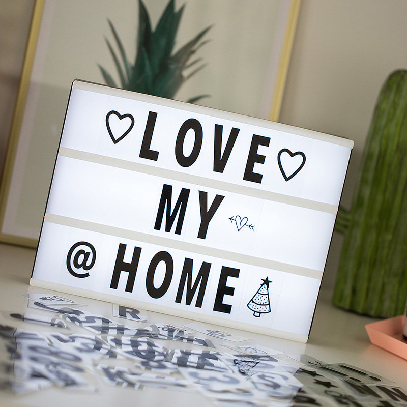 ins Net red night light Nordic style bedroom creative letter light box Girl heart dormitory room decoration LED color light