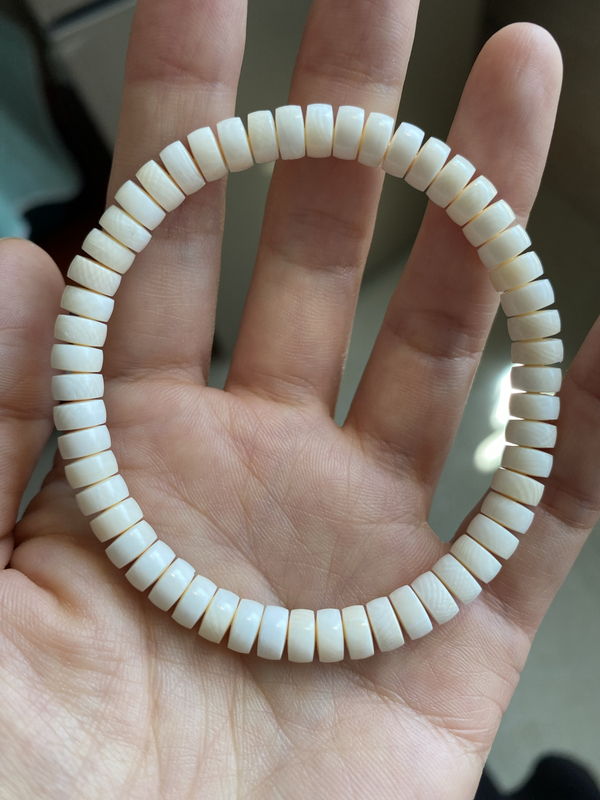 Natural Mammoth Tooth Bead Bracelet, Original Tooth Color, Jelly Material, Size 6 X 3 Mm, High Cost-Performance Ratio, Special Clearance Sale