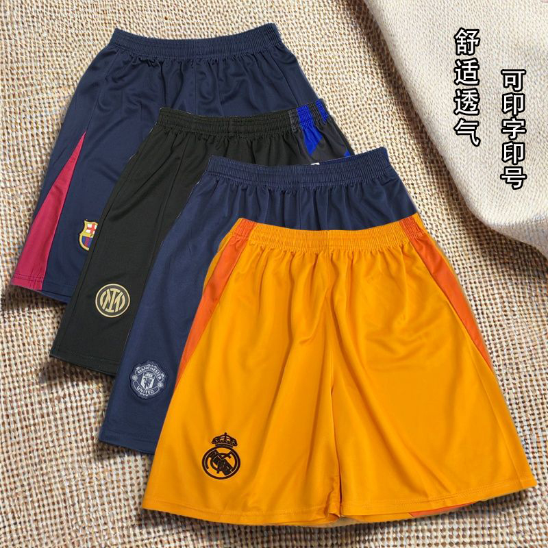 Football Shorts Real Madrid Barcelona Inter Milan Football Uniform Quick-Drying Breathable Unisex Loose Sports Pants Customizable with Numbers
