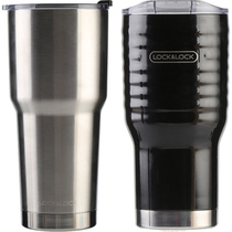 Music button coffee cup portable thermos cup star stainless steel ice cup large double-layer mens car Bar