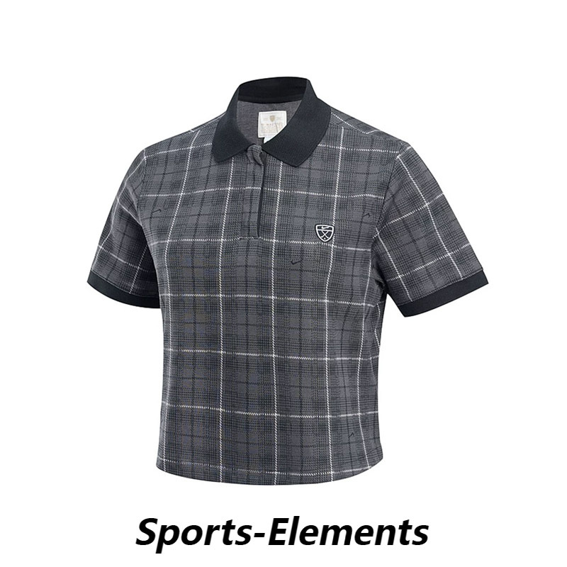 Nike 2026 Autumn Women's Sports Casual Plaid Polo Shirt Short Sleeve T-Shirt Io0351-010-486
