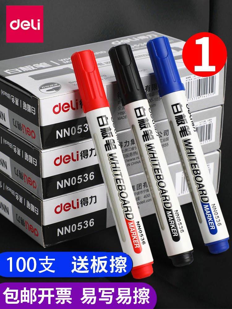Deli Erasable Whiteboard Markers for Teachers, Water-Based Black, Non-Toxic for Children, Colorful Red Blackboard Markers, Easy to Erase, Thick Tip, Large Tip, Marker Pens, Erasable, Special Fine Tip, Wholesale Water-Based Pens