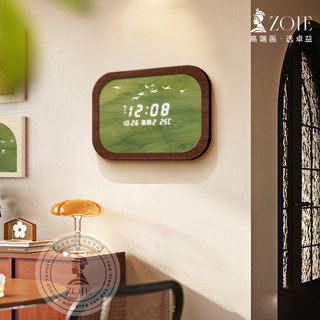 Medieval Style Restaurant Wall Clock Digital Display Retro Creative Clock Art Clock Living Room Electronic Clock 2025 New Model