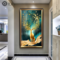 Entrance Gate Decorative Painting Corridor Elk Mural Lightweight Sturdy Edition Large Living Room Hanging Painting Nordic Cashmere Restaurant Painting