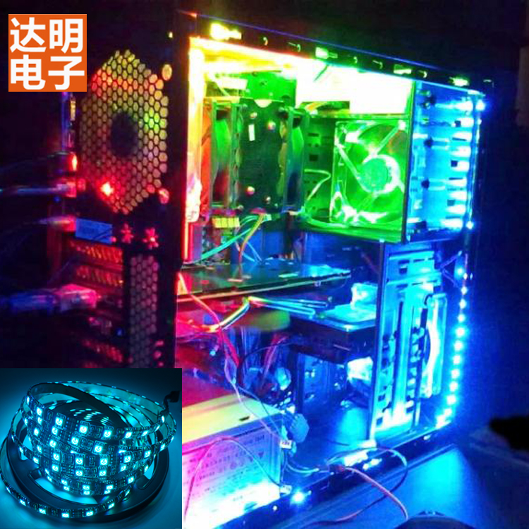 LED light with computer case light strip Water-cooled light pollution 12V-seven colour discoloration Suction Nets Cafe host RGB light strips