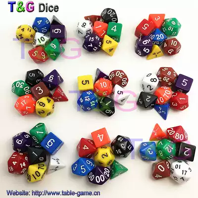 Dungeons & Dragons running group dice solid color multi-faceted multi-color arbitrary match 7 sets of board game creative toys