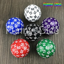 Multi-faceted creative 60-sided dice bar KTV gift gift table game gadgets digital teaching props