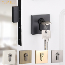 Black Auxiliary Lock Closeout Flat Head Stay Lock Indoor Invisible Door Single-sided Lock Golden Channel Fire Door No Handle Lock