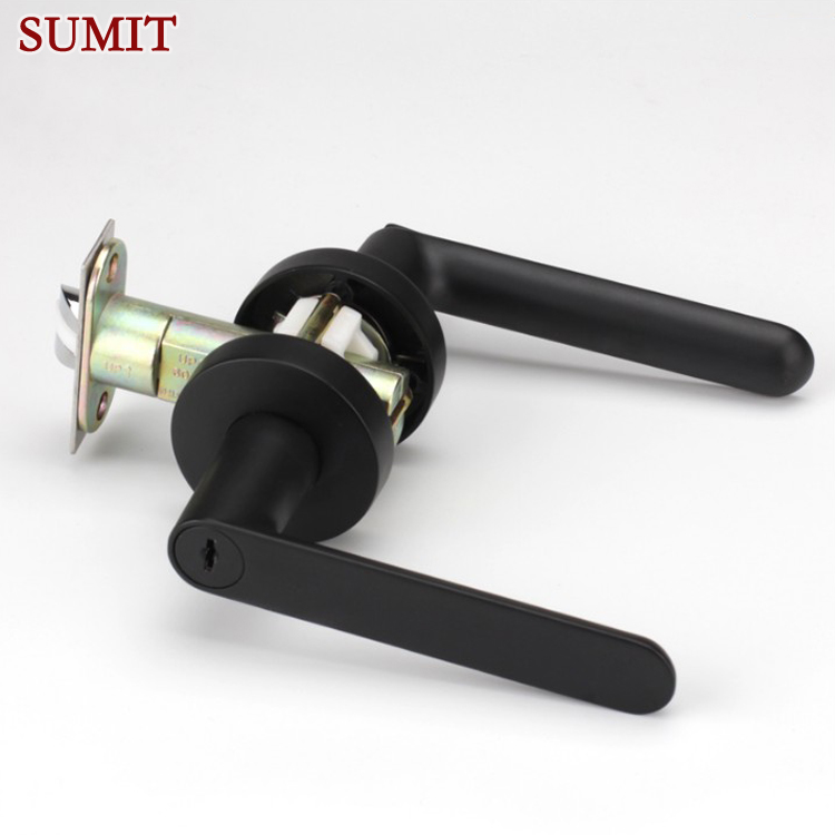 Black American door lock simple door ball handle powder room European bedroom solid wood door mute door lock