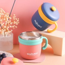 Childrens water Cup insulation home cute anti-drop baby drinking milk cup primary school students with lid stainless steel straight drinking cup