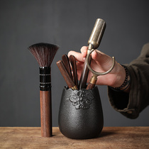 Black Honowood Tea Road Six Monks Set Ceramic Kung Fu Tea Tool Accessories 6 gentlemen Build Tea and Cutting Knife