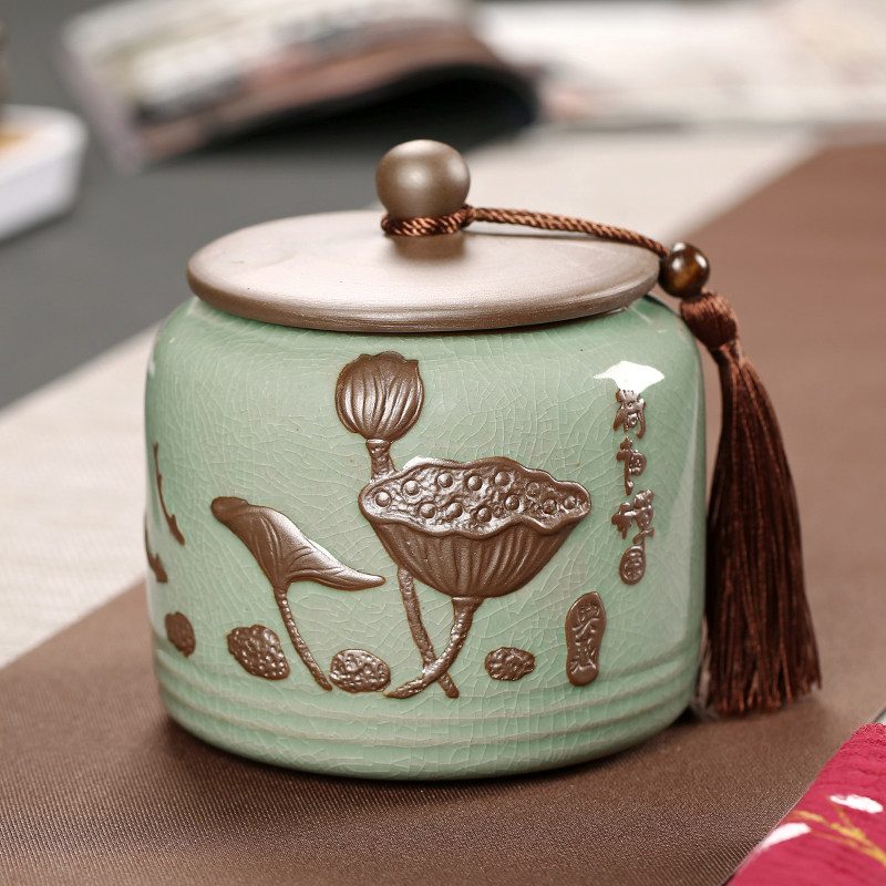 Kuku Kuku Tea jar Large ceramic sealed storage tank for Pu'er Tea Box Tea Box