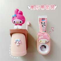 Child Squeeze Toothpaste Device Wall-monté Toothpaste Shelving Toothpaste Shelving Creativity Cartoon Triple Lull Merlotte Beauty Lovette Cute Woman