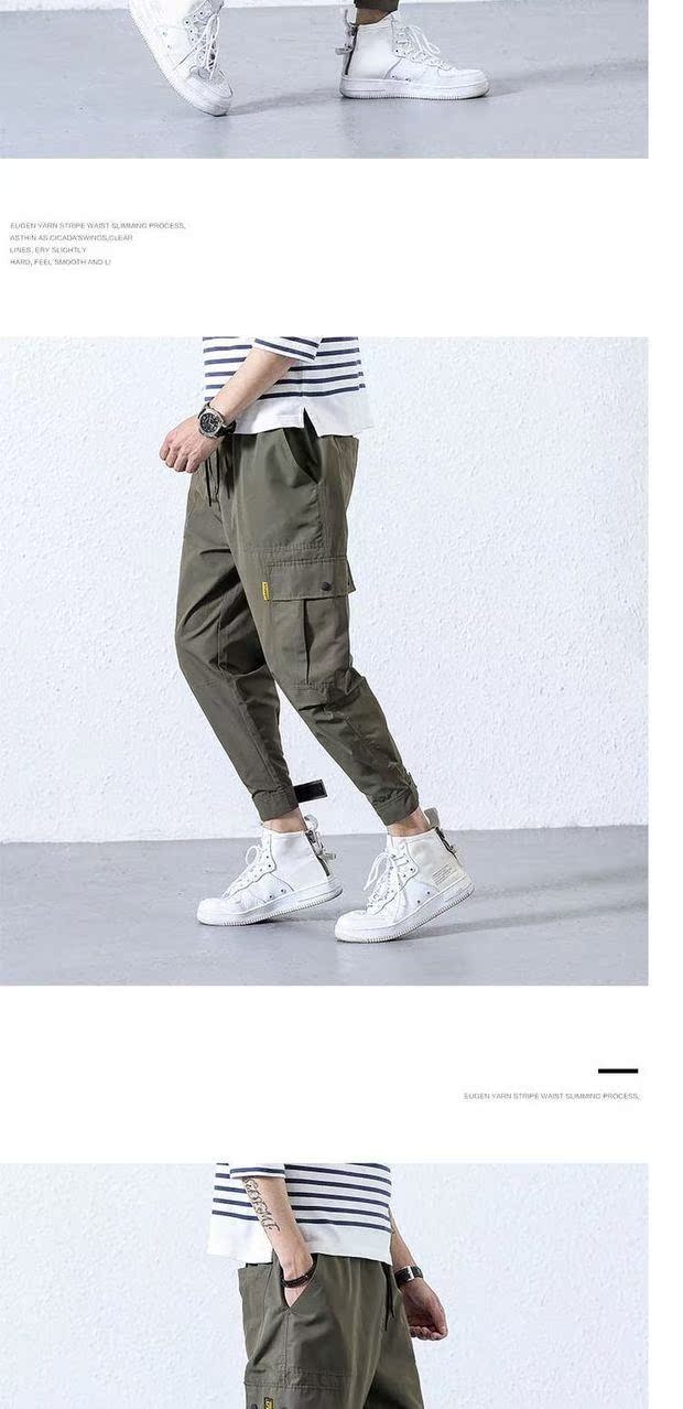 Yu Wenle lỏng Velcro cộng với quần nhung chùm thủy tinh thương hiệu thẳng Nhật Bản quần yếm quần harem dày nam quần đũi nam