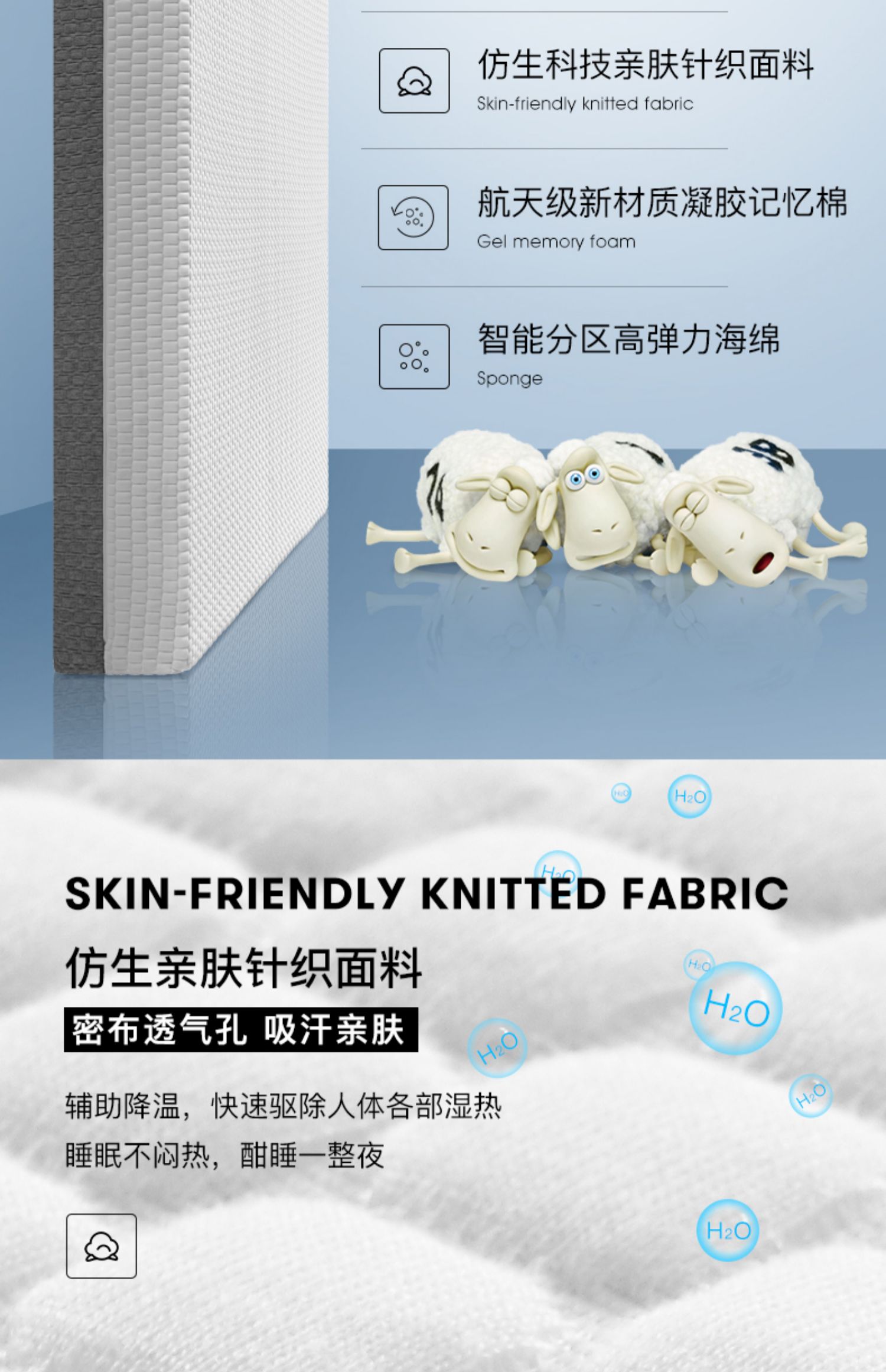 Serta / Beethoven Mỹ Serta nệm bộ nhớ đôi bọt xốp mềm tatami giường 1.8m chính hãng - Nệm giá nệm kim đan