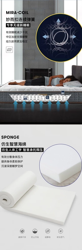 Mỹ Serta Serta nệm cứng kép mùa xuân Berkeley Ⅱ cao su thiên nhiên 1.8 hàng đầu chính thức cửa hàng - Nệm