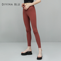 Divina nude yoga nine-point pants womens tight high waist breathable outside wear professional sports fitness pants