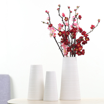 Ceramic Vase Nordic White Minimalist Modern Creative Home Living Room Flower Arrangement Dry Flower Table Porcelain Decoration Pendulum