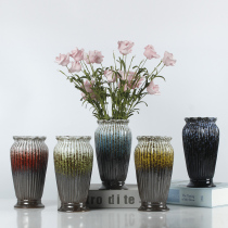 European-style ceramic kiln vase inserted dried flower living room decoration art home furnishings modern simple coarse pottery flower arrangement