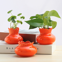 Minimalist green ool floral flower pot ceramic hydropony vase Nordic wind living room flower arrangement ware TV cabinet Decorative Pendulum