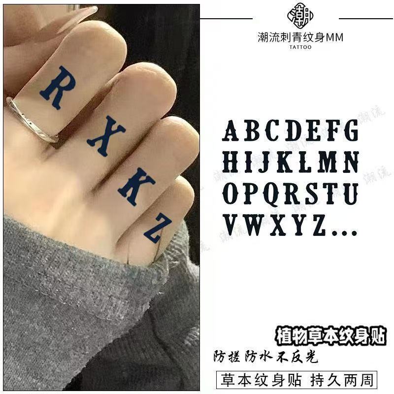 Waterproof and Long-Lasting English Small Letter Tattoo Stickers for Girls' Wrists, Trendy and Cool Semi-Permanent Realistic Tattoos Waterproof and Long-Lasting English Small Letter Tattoo Stickers for Girls' Wrists, Trendy and Cool Semi-Permanent Realistic Tattoos