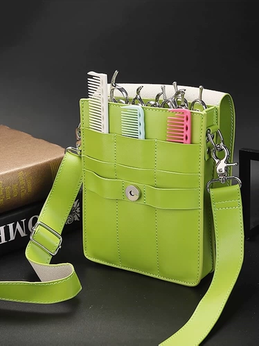 Купить товар Сумка для парикмахерских ножниц, специальная сумка через плечо для парикмахера, сумка с наклонной талией, модный стиль, модная парикмахерская Черная парикмахерская сумка