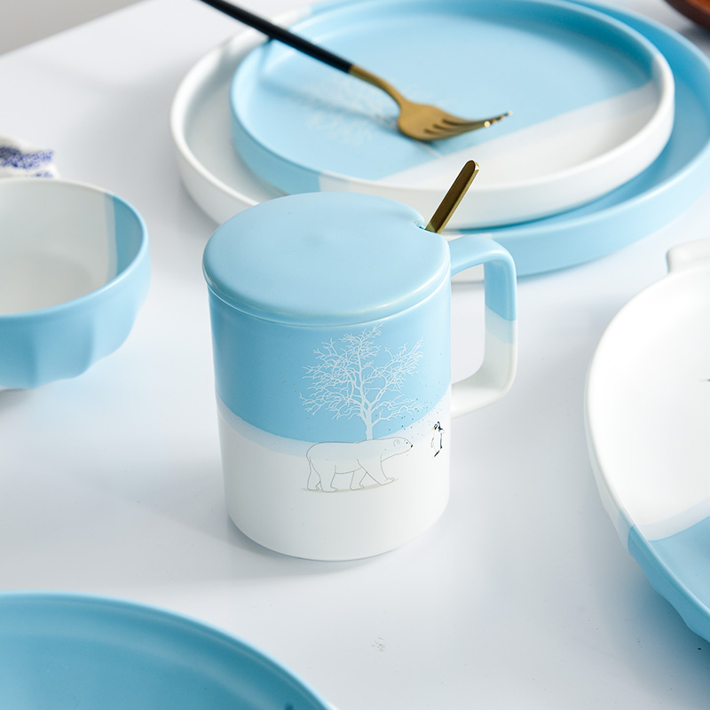 Nordic mugs ins ceramic cups with cover teaspoons of creative move trend picking light much coffee cup gift box