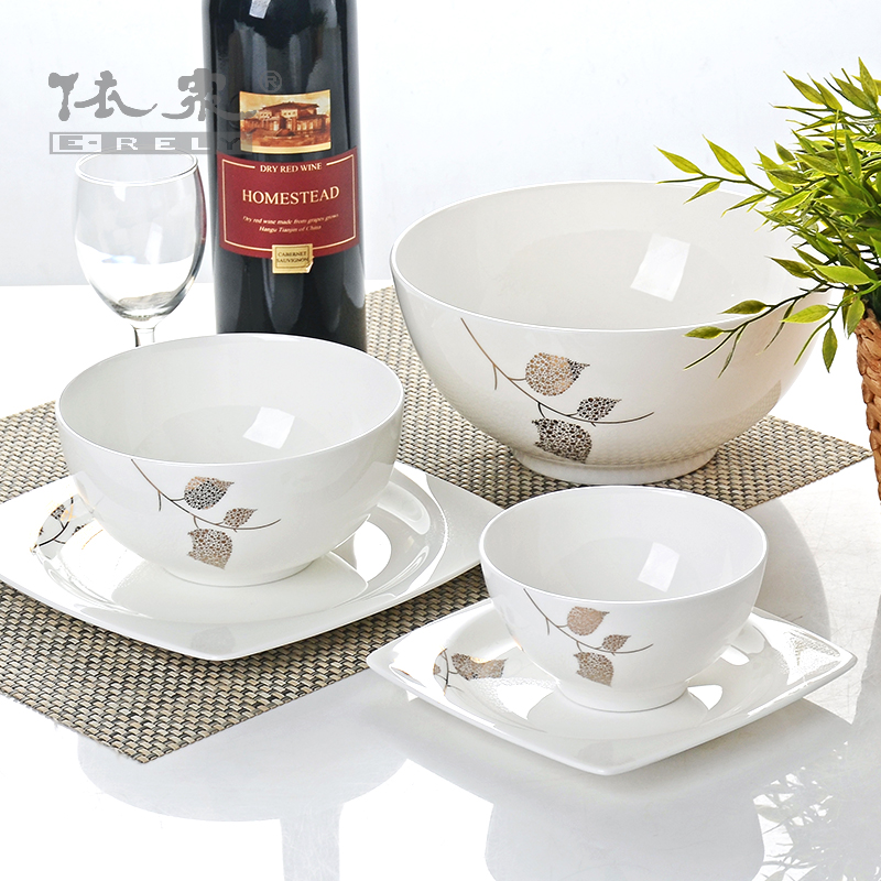 Tangshan dishes of household ceramic bowl chopsticks ipads porcelain tableware for household portfolio bowl bowl rainbow such as bowl bowl dish