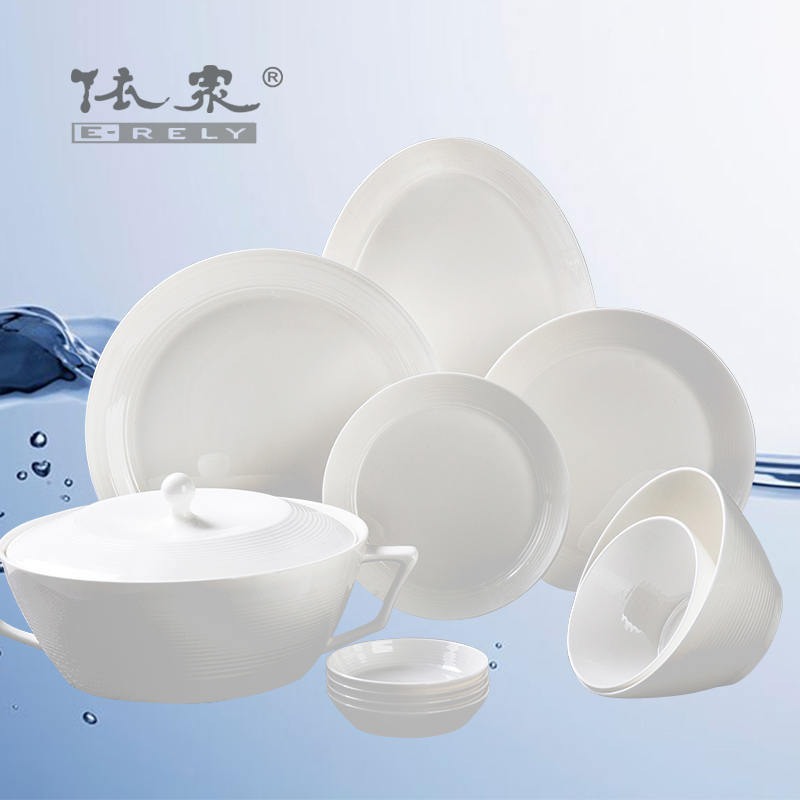 "According to the tangshan ipads porcelain tableware suit dishes home dishes suit Chinese style white contracted creative ceramics