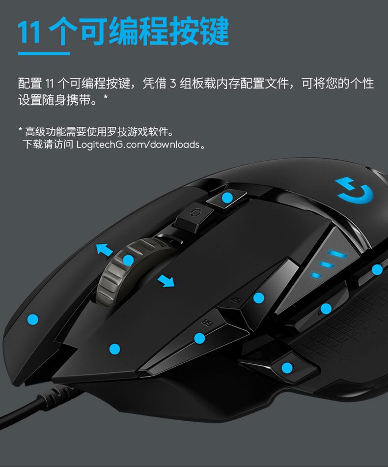 罗技 g502 有线电竞游戏鼠标 图5