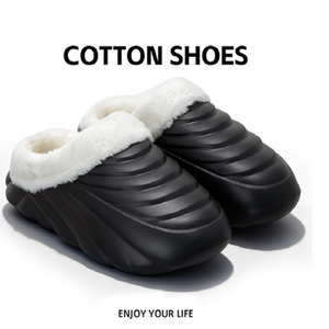 加绒加厚居家棉拖鞋男可拆卸毛绒可机洗防水棉拖鞋女士防滑内胆套